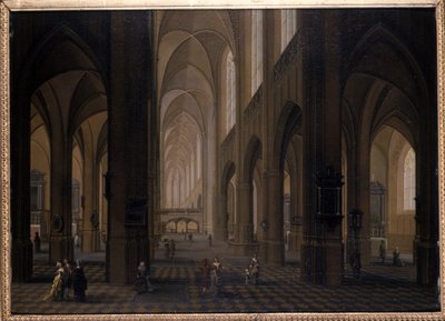 Innenraum einer gotischen Kirche, 1751-1800 von Pierre Joseph Lafontaine